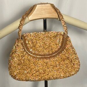 Vintage hand- Beaded and sequined evening bag